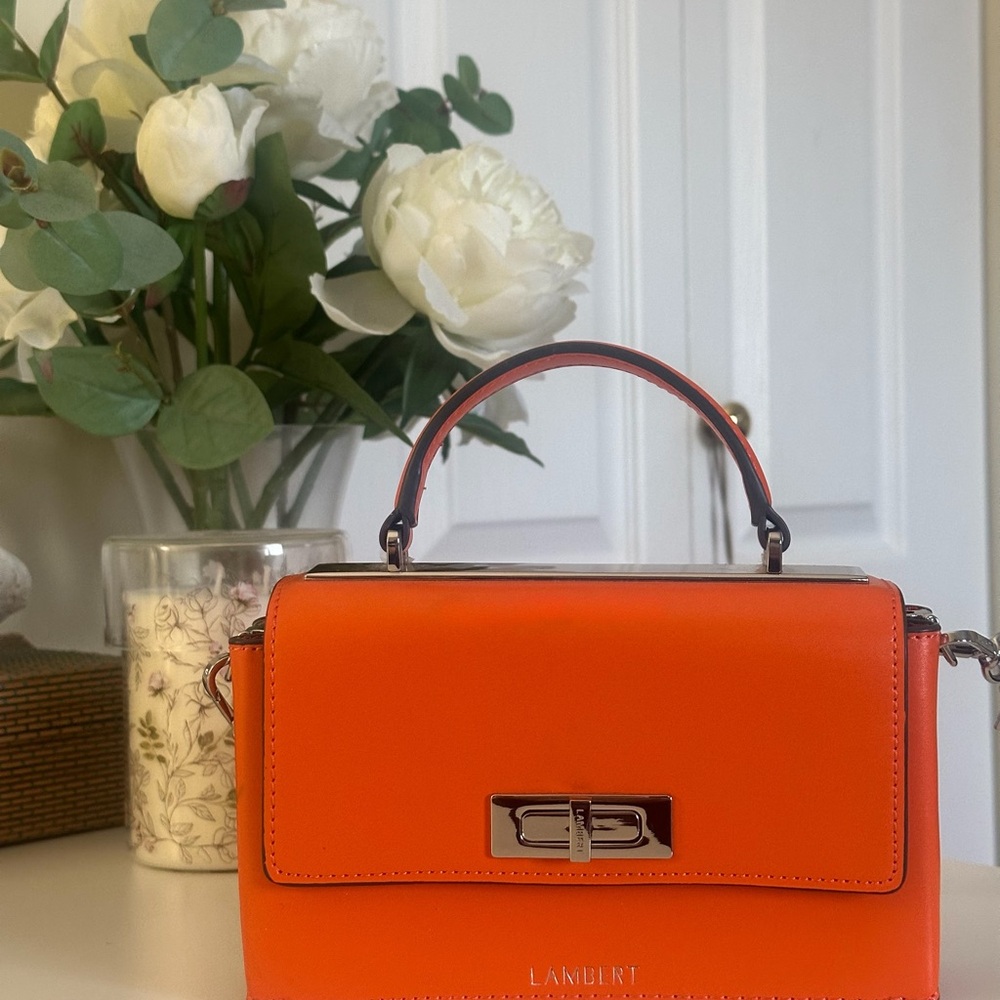 Orange & Silver Lambert Crossbody Bag